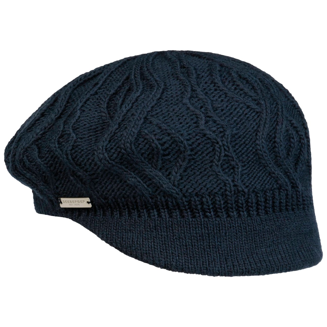 Seeberger Girls Navy Annelie Knit Newsboy Cap By