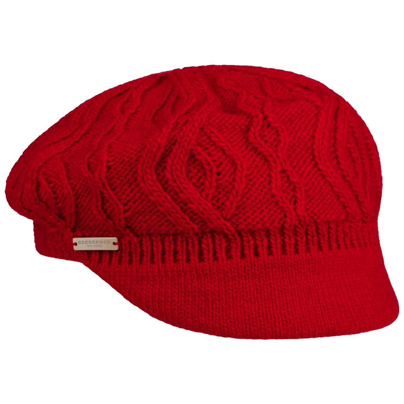 Seeberger Girls Red Annelie Knit Newsboy Cap By
