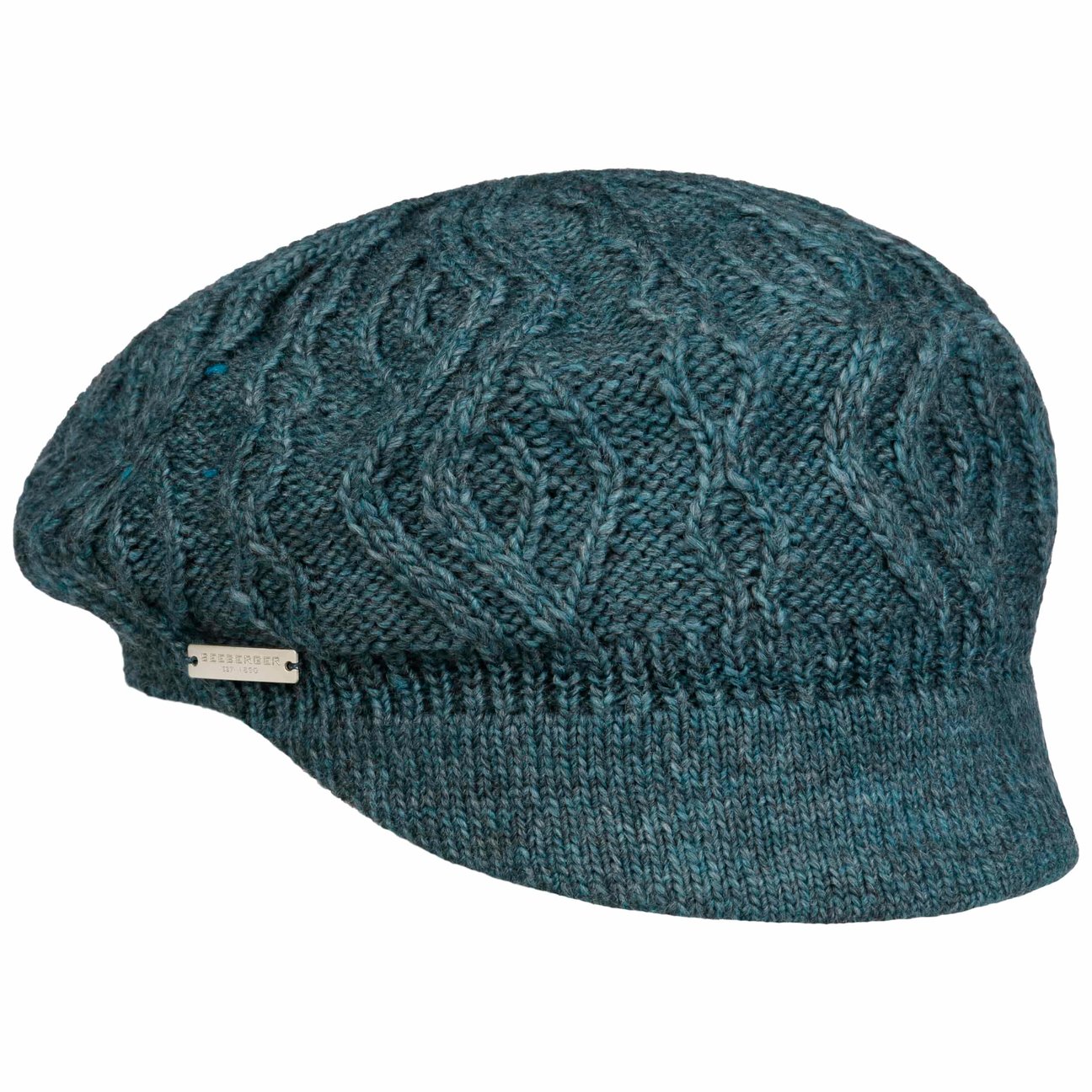 Seeberger Girls Petrol Blue Annelie Knit Newsboy Cap By