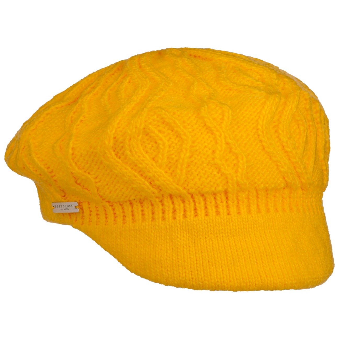 Seeberger Girls Yellow Annelie Knit Newsboy Cap By