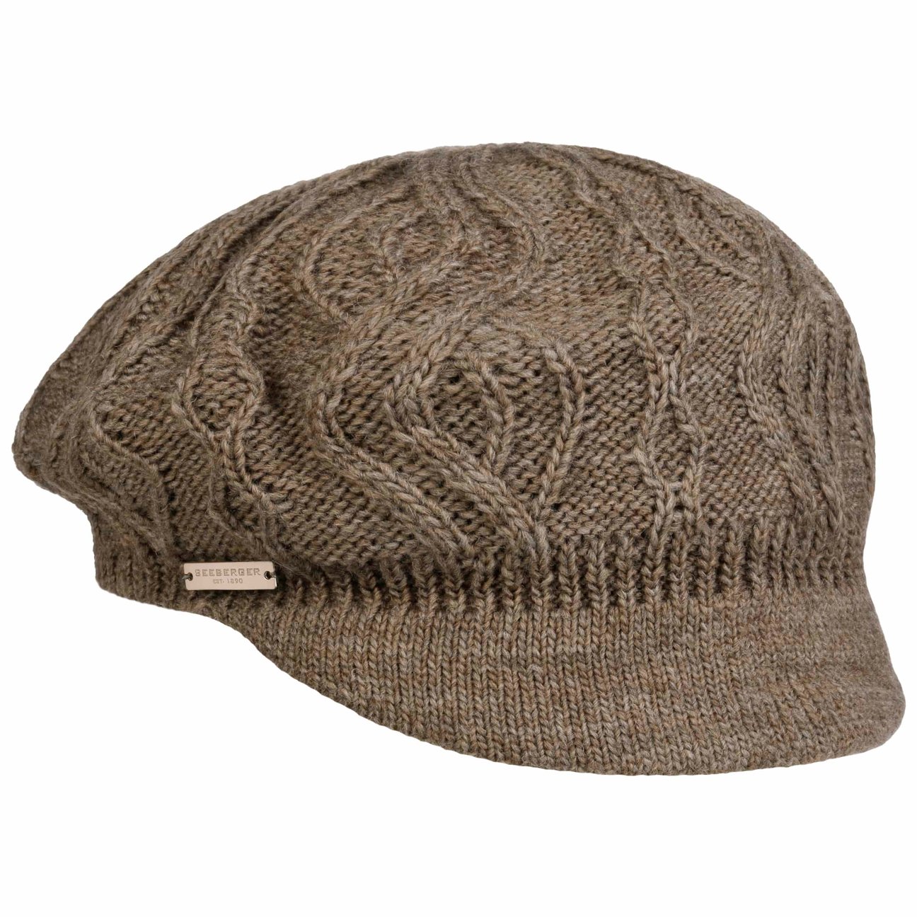 Seeberger Girls Taupe Annelie Knit Newsboy Cap By