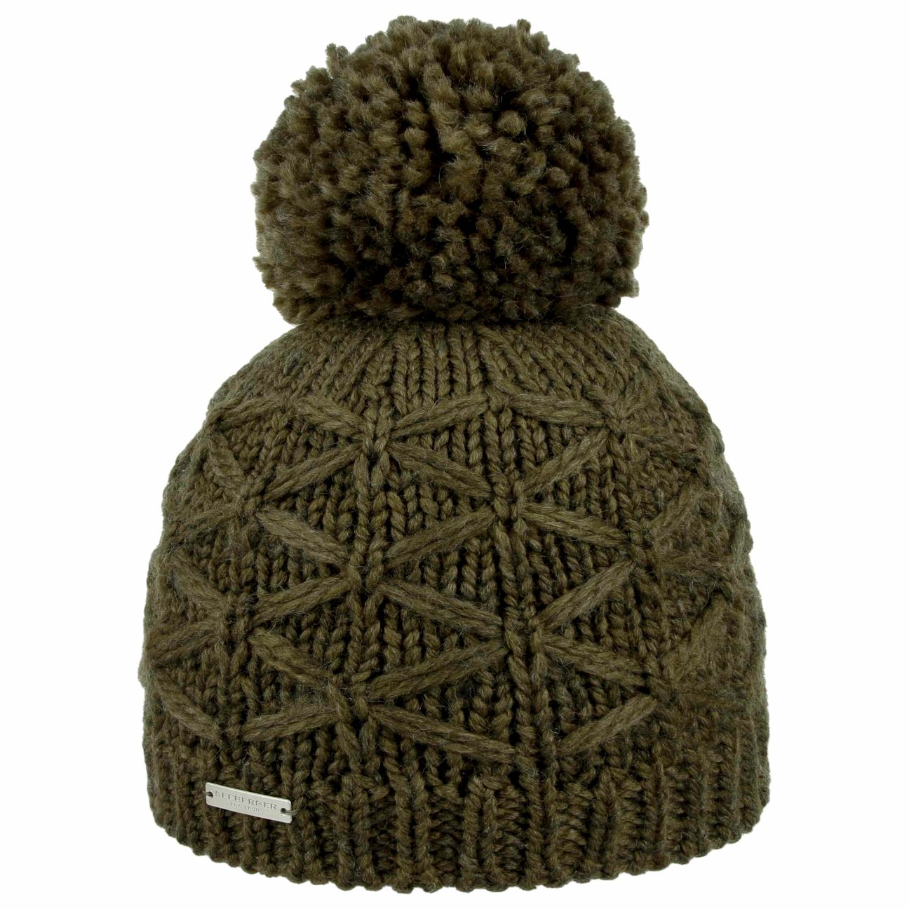 Seeberger Women's Olive Annelie Pompom Hat By