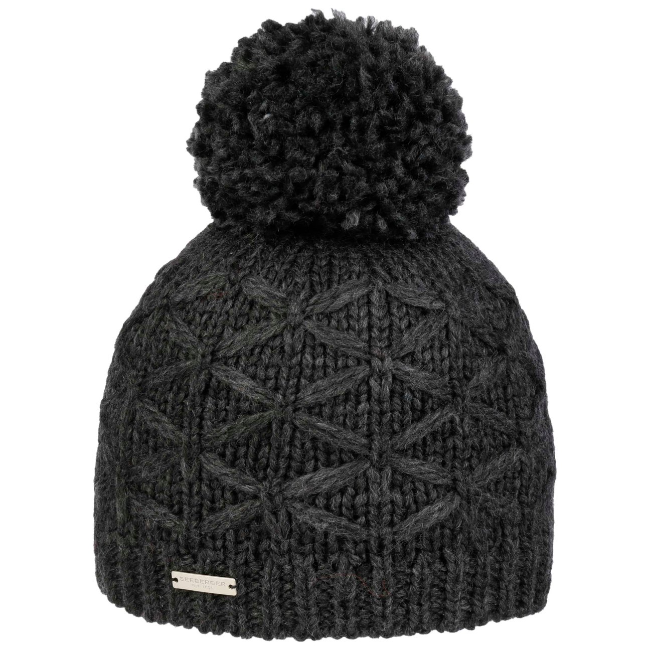 Seeberger Women's Anthracite Annelie Pompom Hat By
