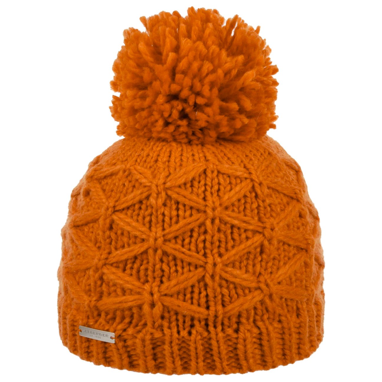 Seeberger Women's Orange Annelie Pompom Hat By