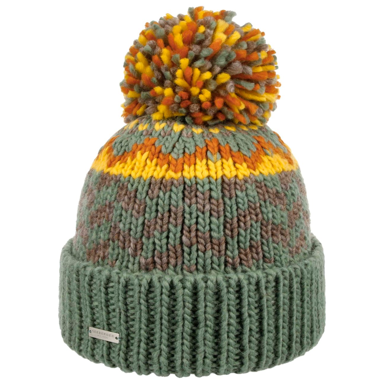 Seeberger Women's Green Ventova Pompom Hat By
