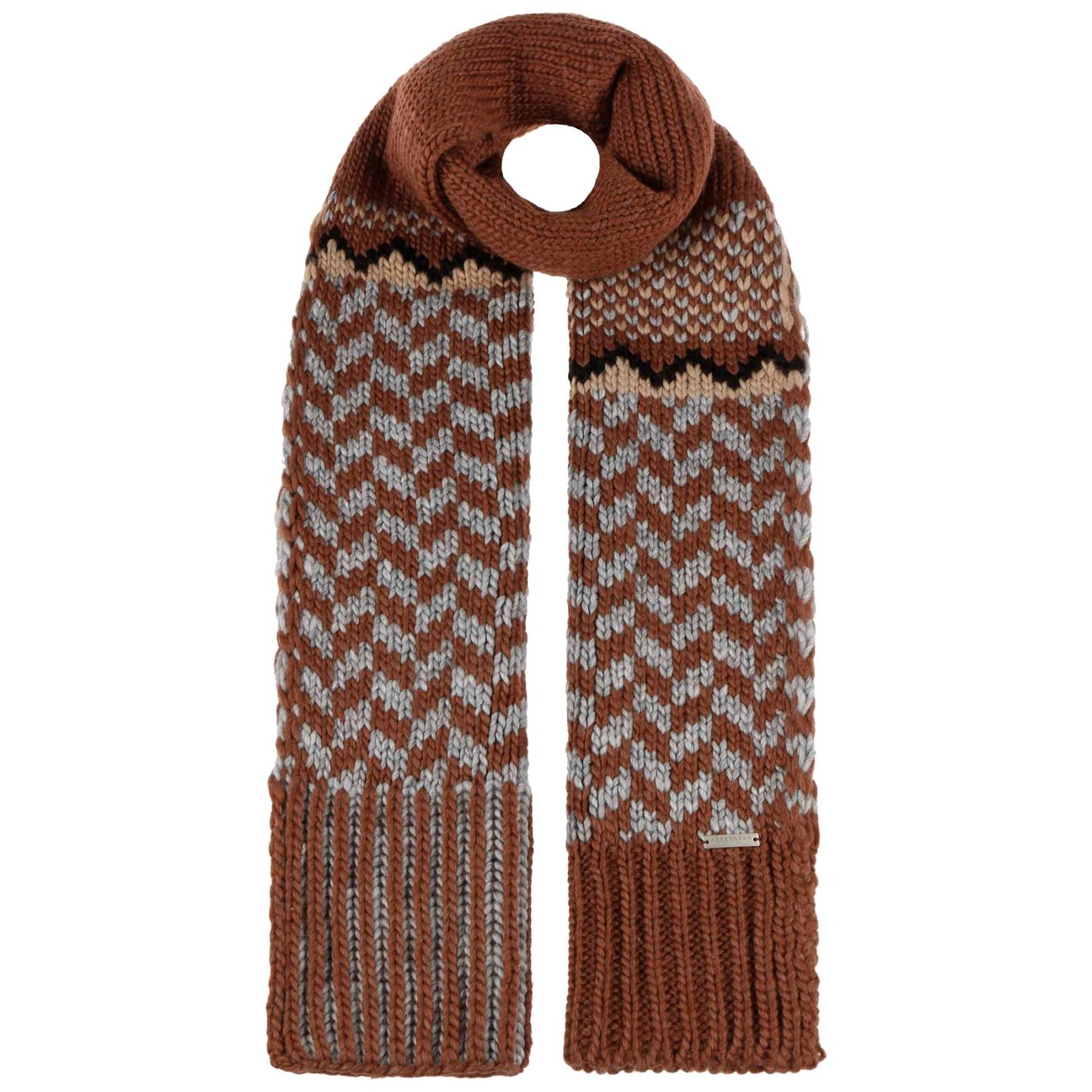 Seeberger Unisex Brown Ventova Knit Scarf By