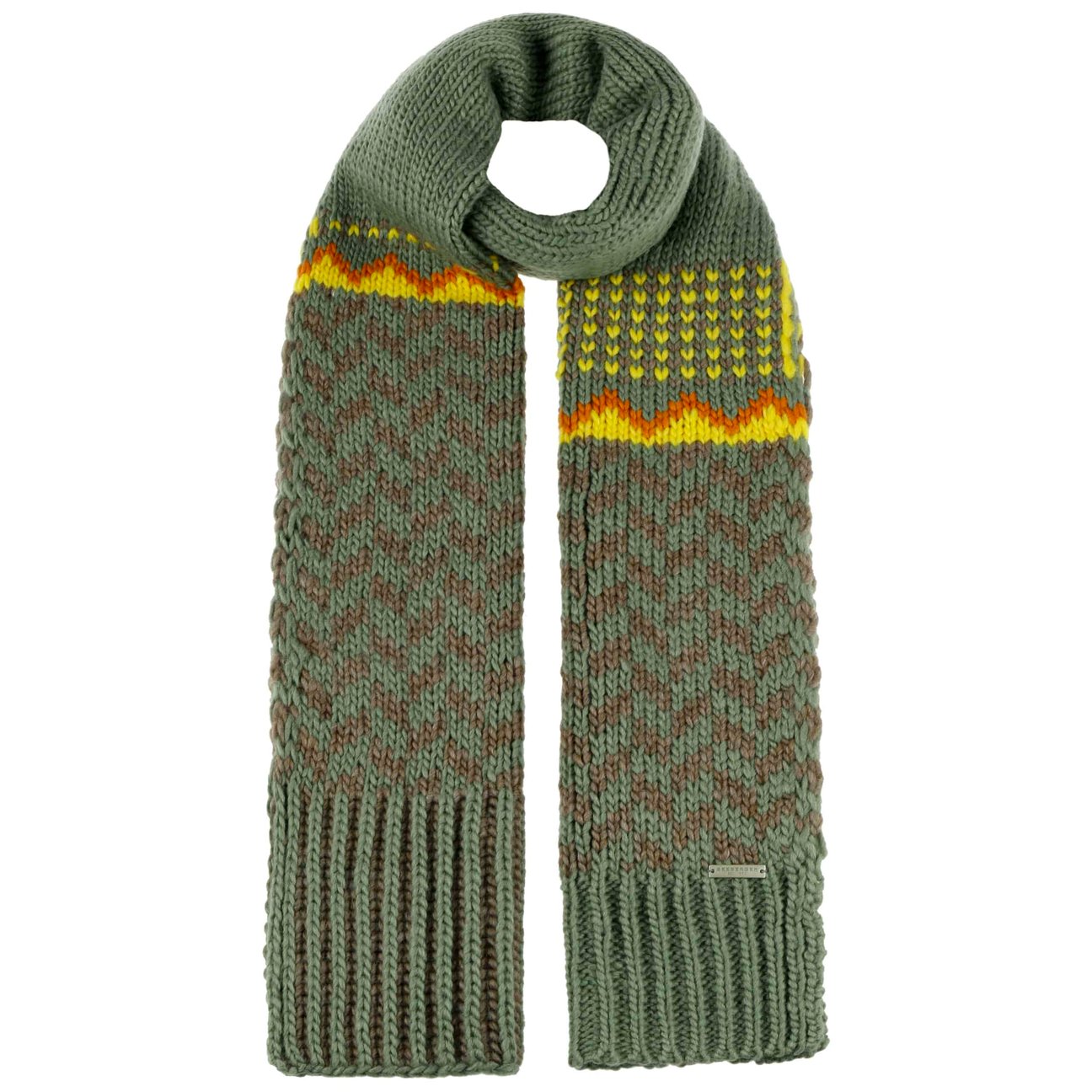Seeberger Unisex Green Ventova Knit Scarf By