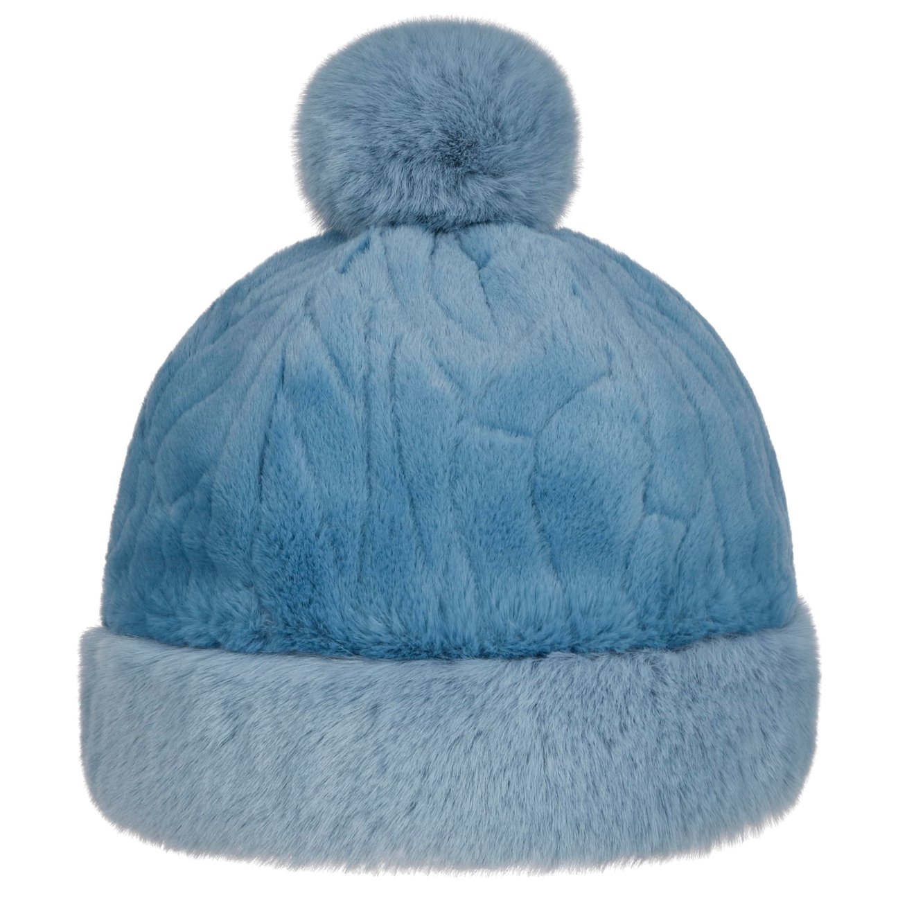 Seeberger Women's Blue Fake Fur Pompom Hat By