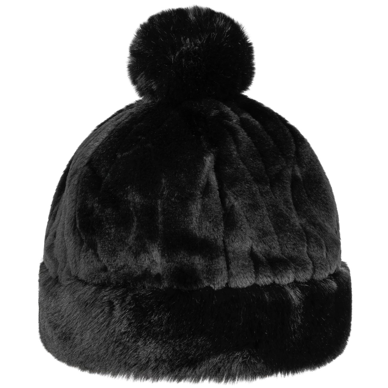 Seeberger Women's Black Fake Fur Pompom Hat By