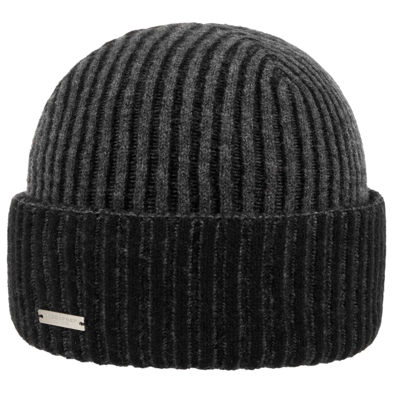 Seeberger Women's Black-Anthracite Levia Cashmere Beanie Hat By