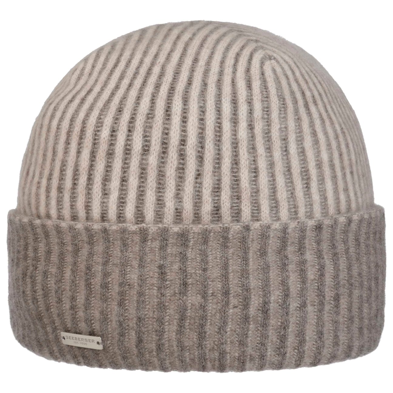 Seeberger Women's Beige-Grey Levia Cashmere Beanie Hat By