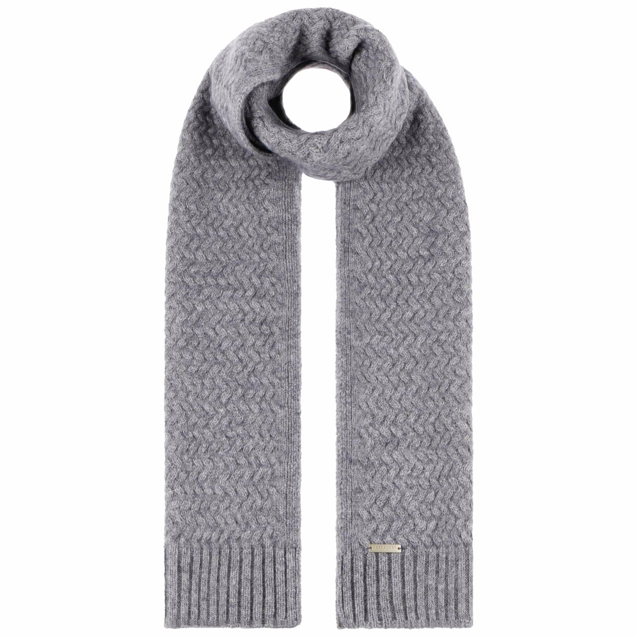 Seeberger Unisex Grey Merino Yak Knit Scarf By