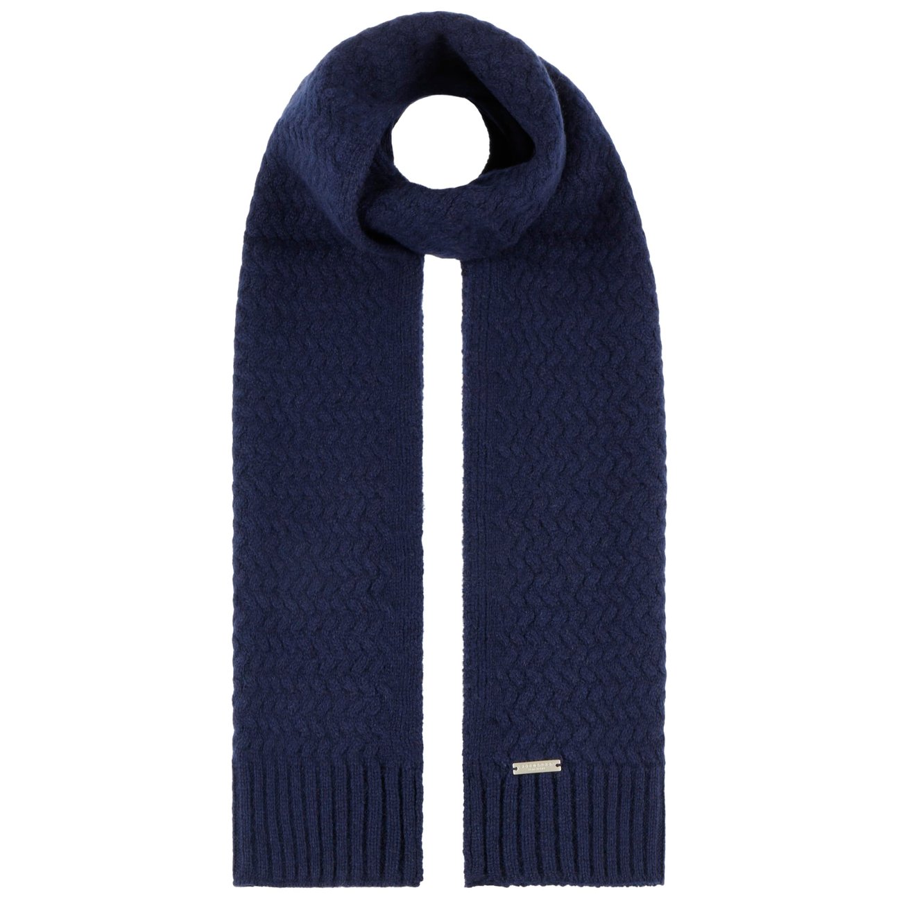 Seeberger Unisex Navy Merino Yak Knit Scarf By
