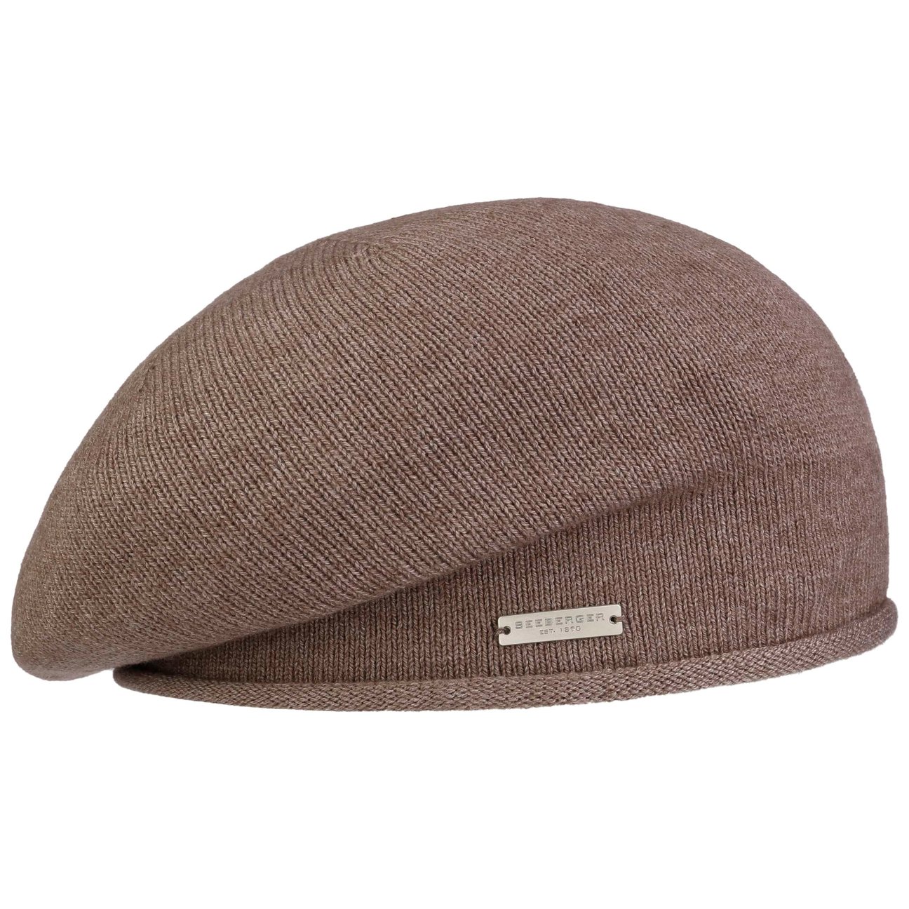 Seeberger Women's Taupe Classic Uni Knit Beret By