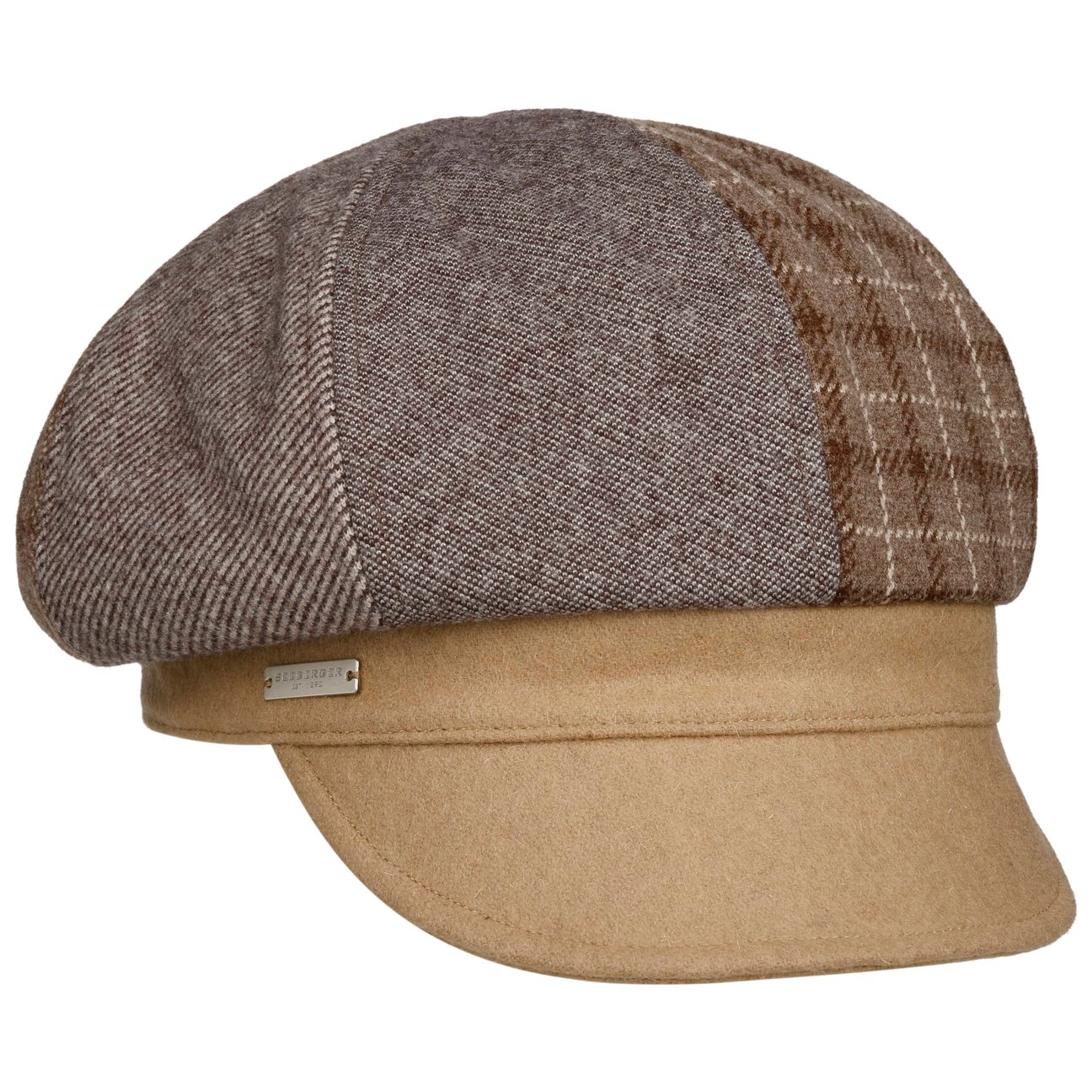 Seeberger Women's Beige Javia Patchwork Newsboy Cap By