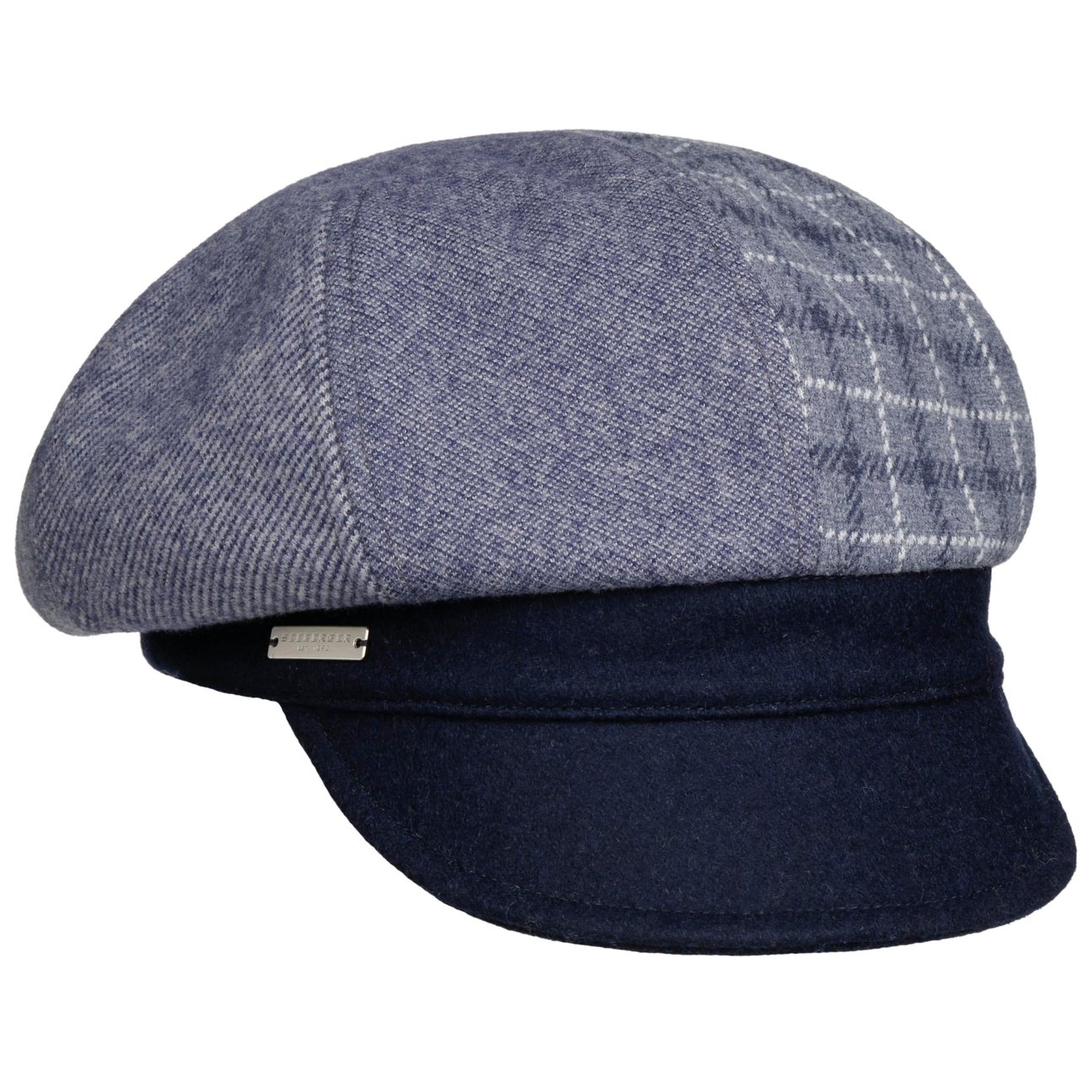 Seeberger Women's Blue Javia Patchwork Newsboy Cap By