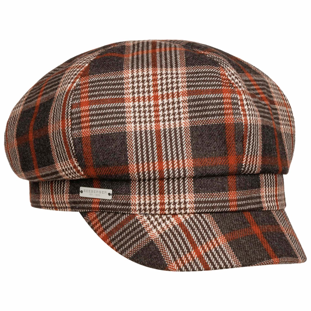 Seeberger Women's Rust Gadiala Check Newsboy Cap By
