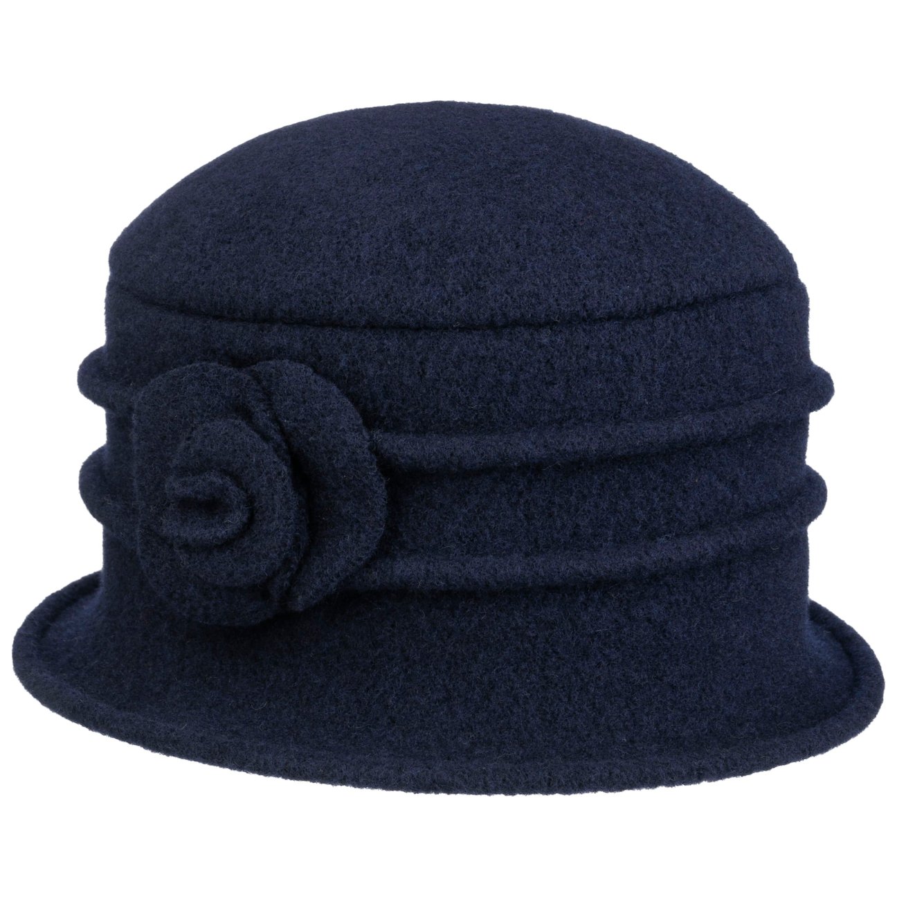 Seeberger Women's Navy Beata Milled Wool Hat By