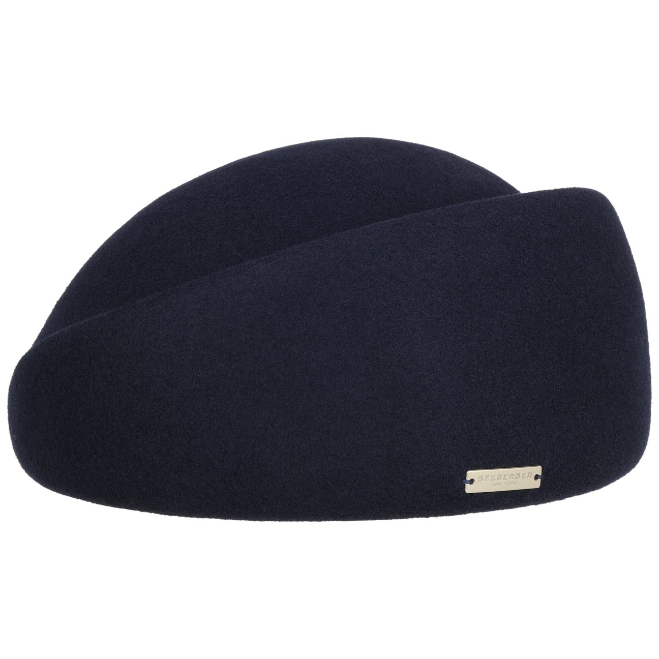 Seeberger Women's Navy Pillbox Wool Felt Hat By