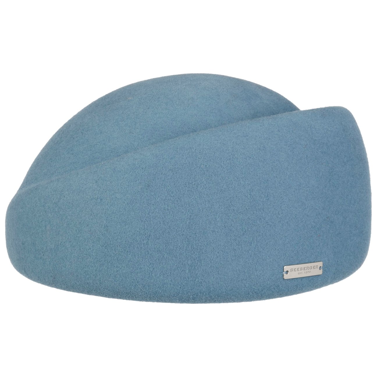 Seeberger Women's Blue Pillbox Wool Felt Hat By