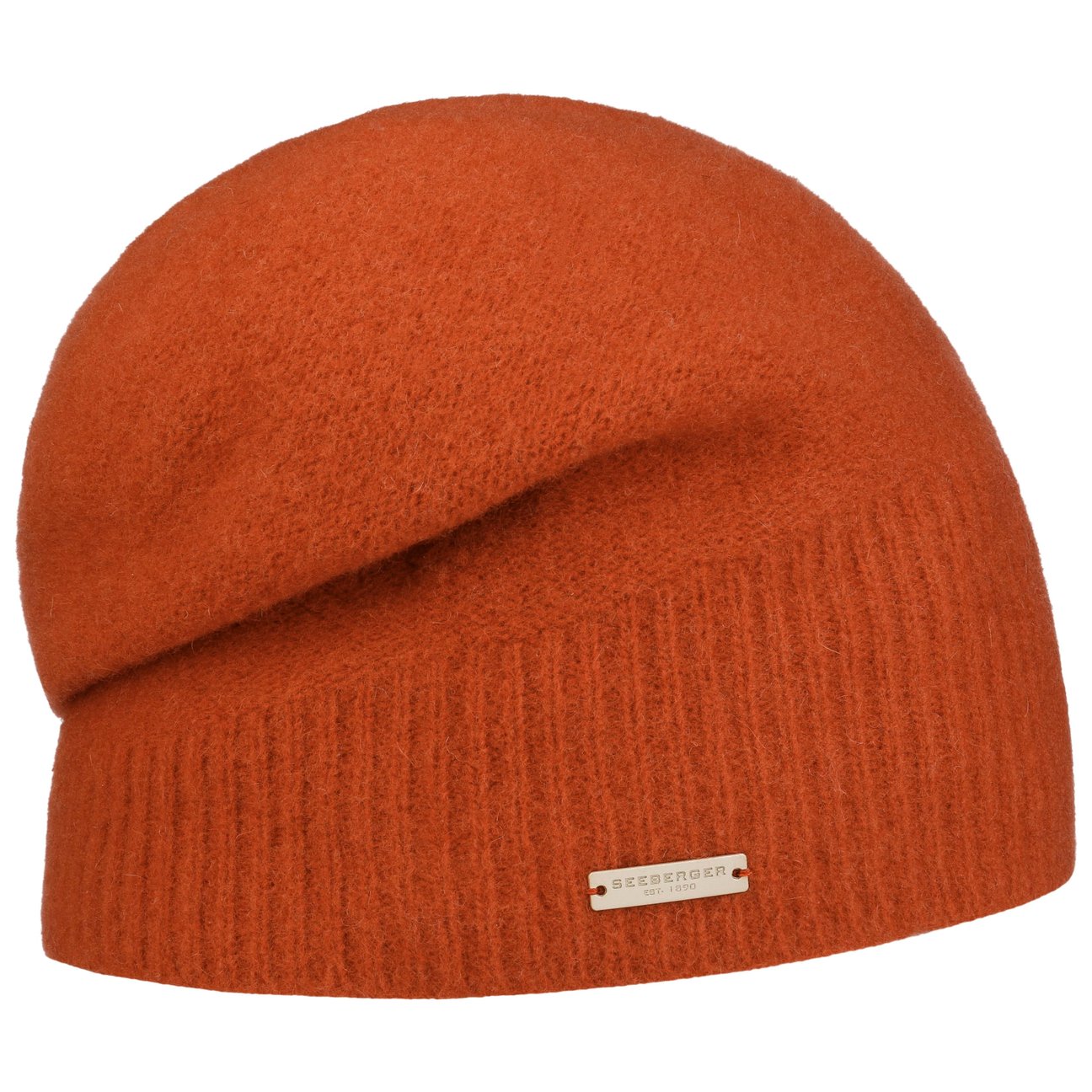 Seeberger Women's Terracotta Ribbed Edge Milled Wool Headsock By