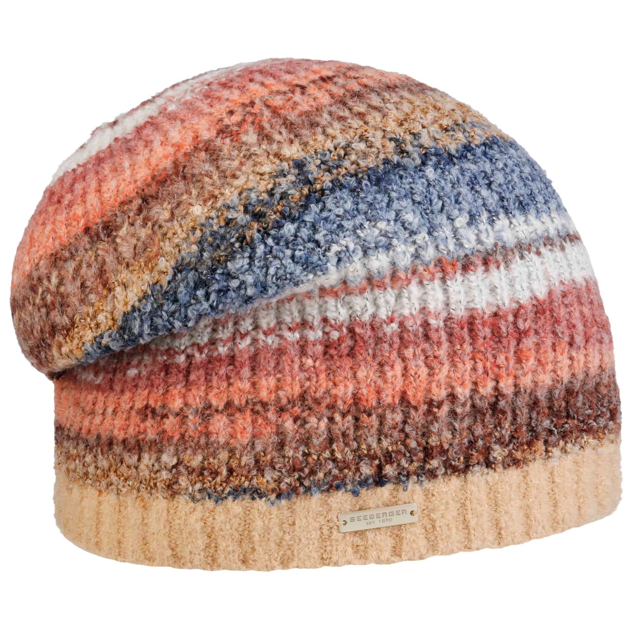 Seeberger Women's Beige Multicolour Bouclé Beanie Hat By