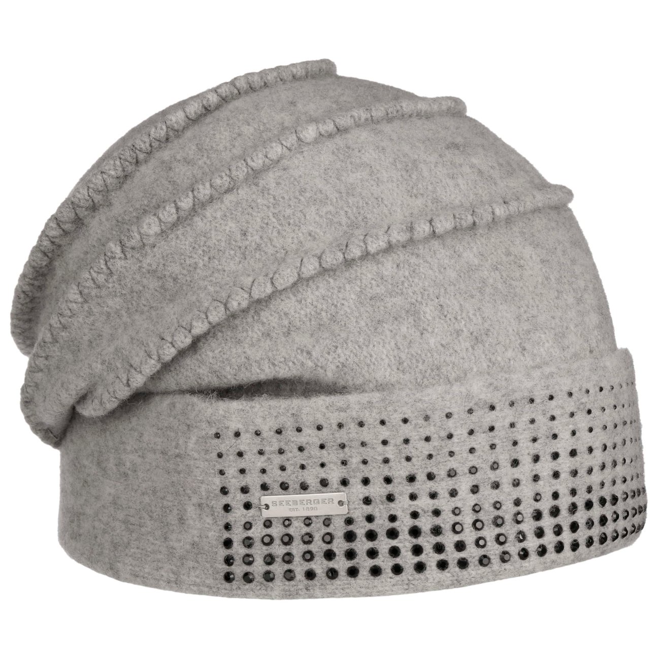 Seeberger Women's Light Grey Licosa Headsock Milled Wool Hat By