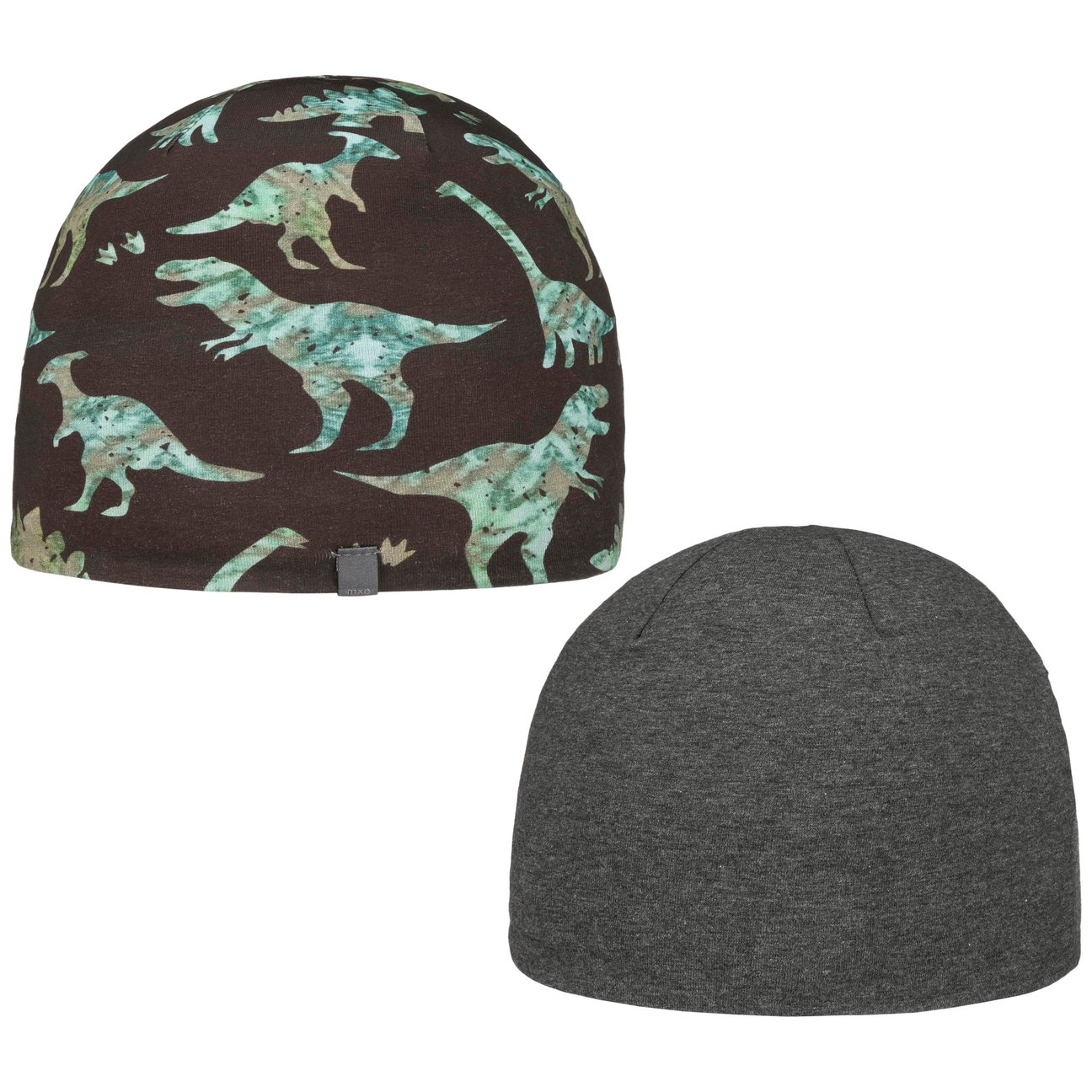 Maximo Brown Dinoparty Kids Reversible Beanie Hat By