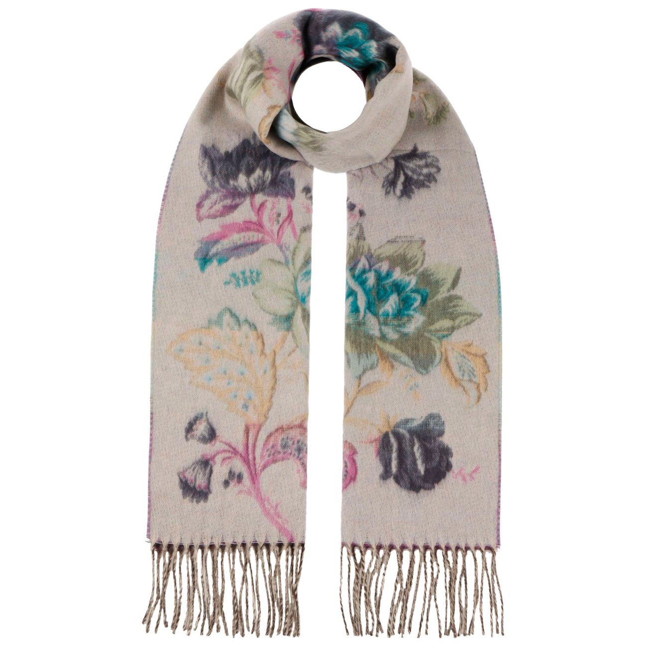 Lipodo Women's Purple Malasila Cashmink Fringed Scarf By