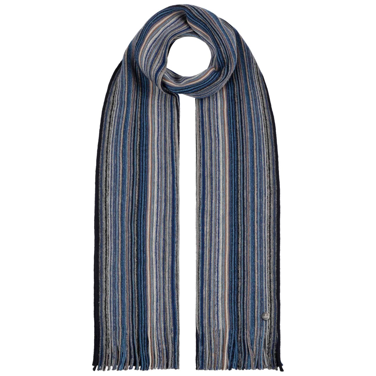 Lierys Women's Blue Colour Stripes Wool Scarf By