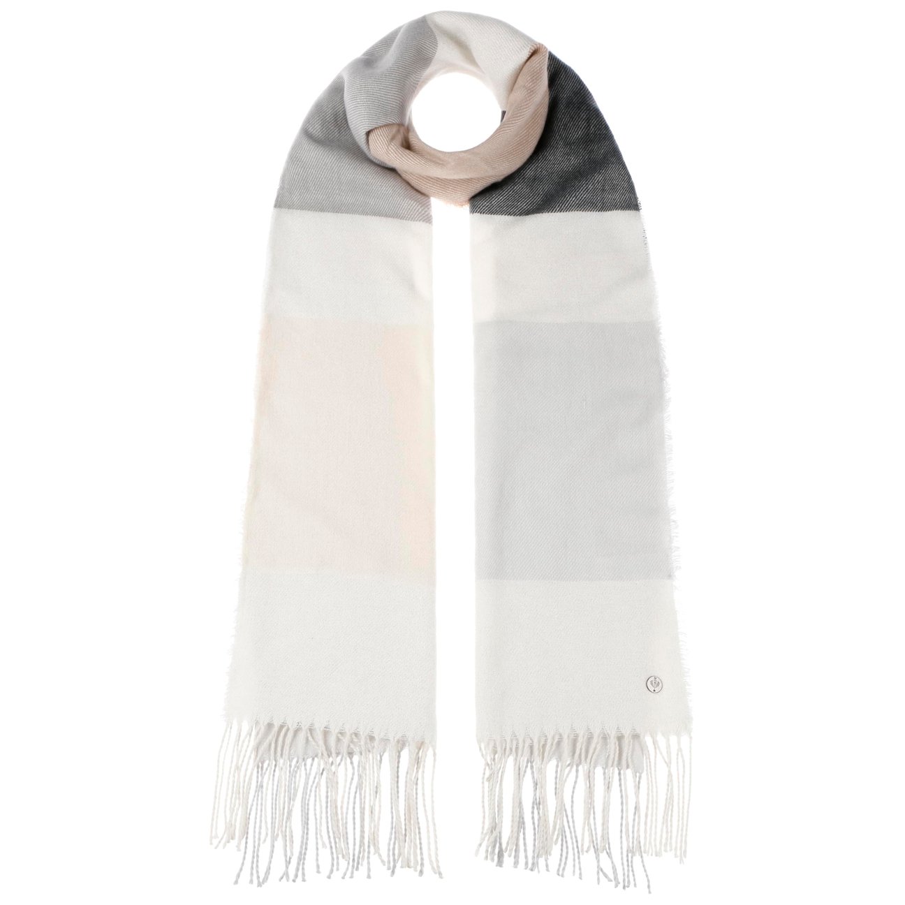 Fraas Women's Beige-Black Soft Colour Block Scarf By