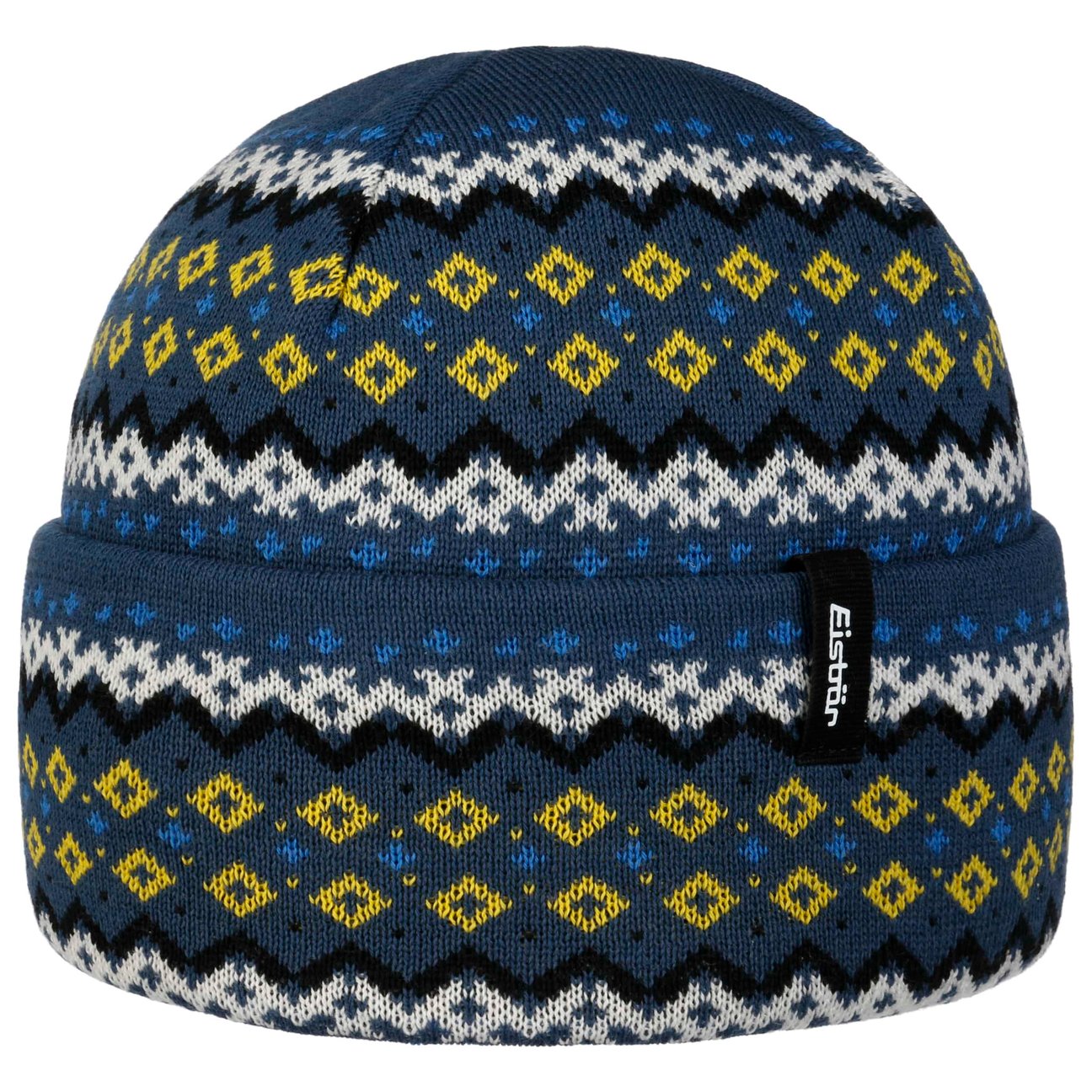 Eisbär Men's Grey-Blue North Beanie Hat With Cuff By