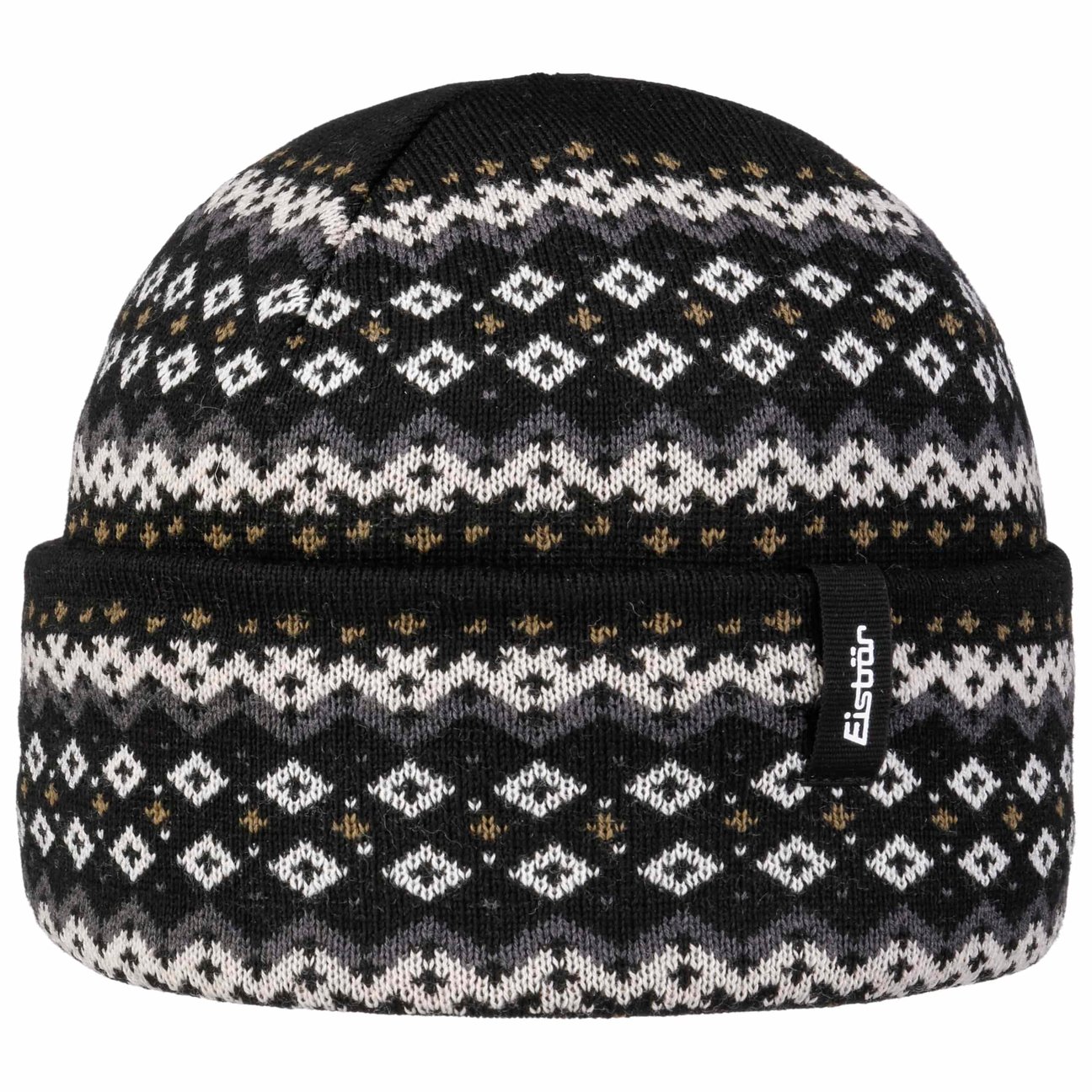Eisbär Men's Black North Beanie Hat With Cuff By