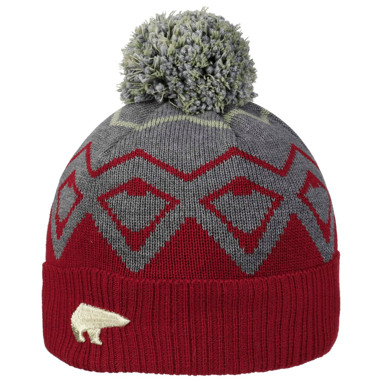 Eisbär Men's Red Ziggy Pompom Hat By