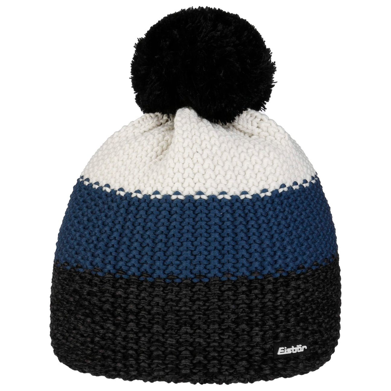 Eisbär Men's Black Star Pompom Rl Beanie Hat By