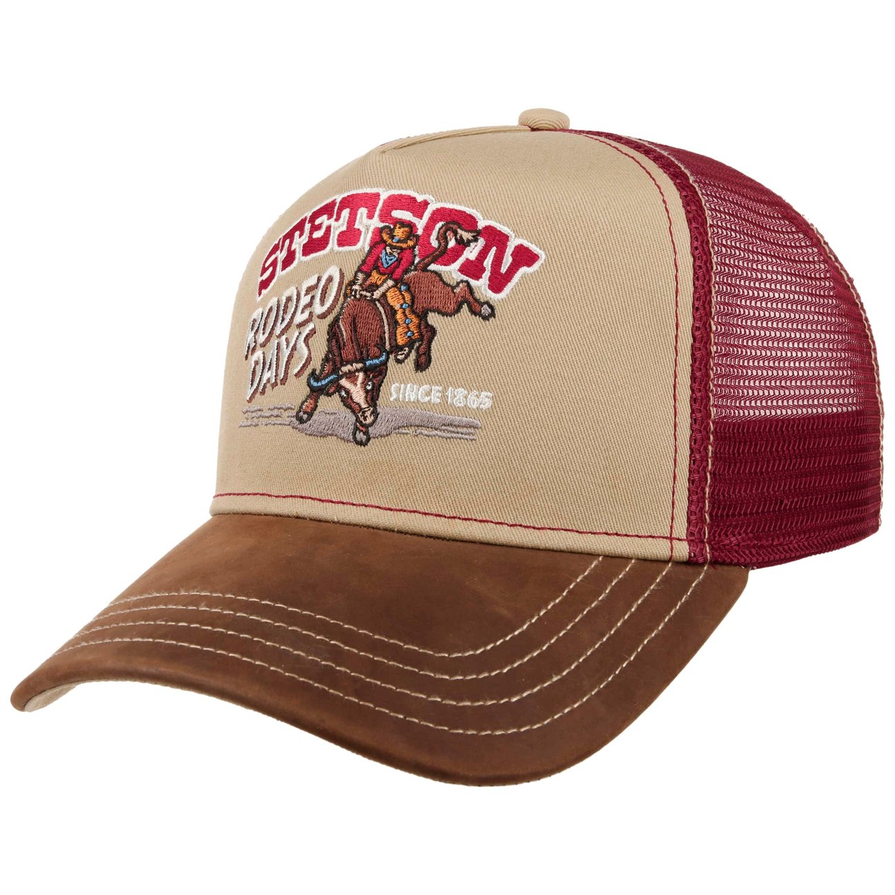 Stetson Beige-Red Rodeo Days Trucker Cap By