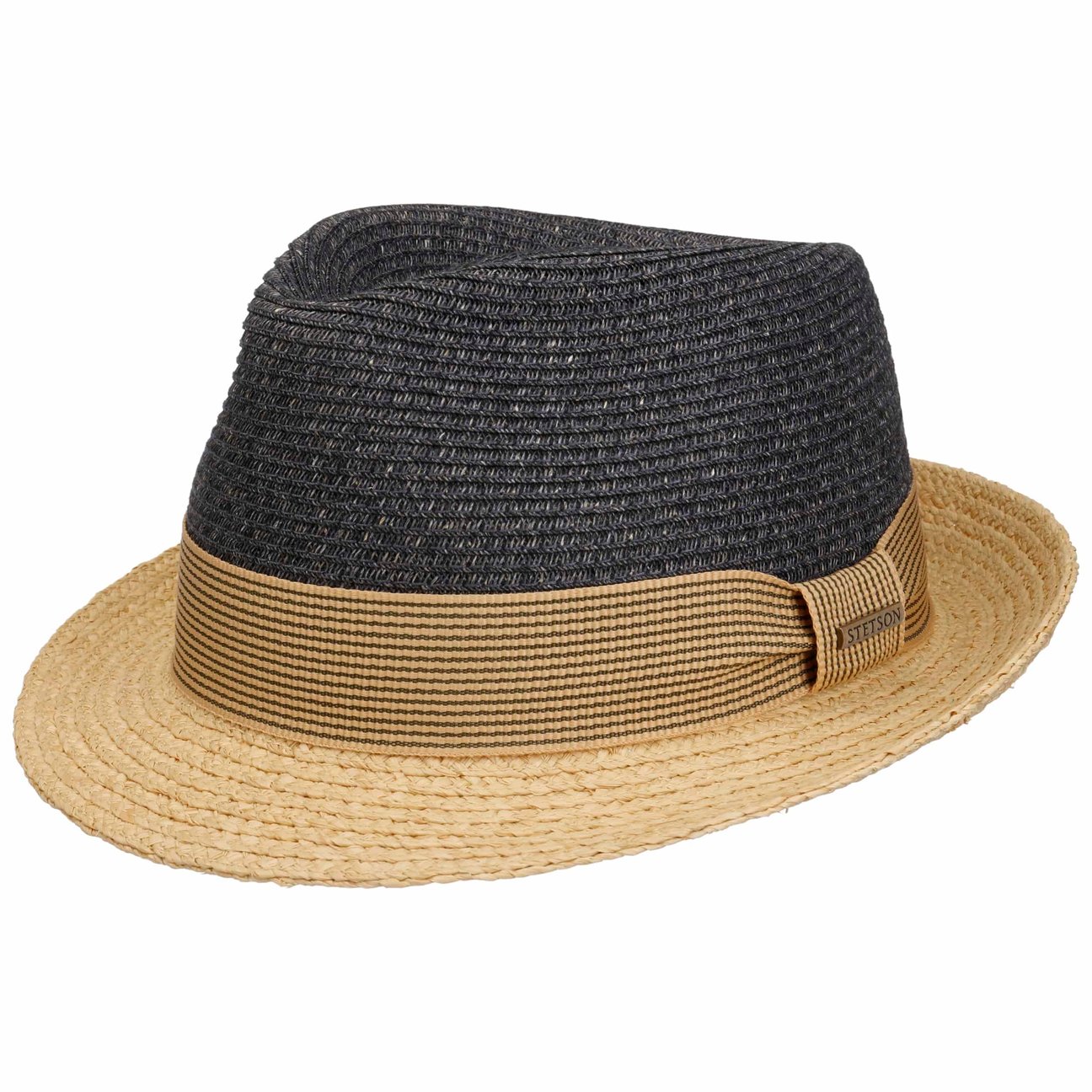 Stetson Women's Navy Twotone Toyo Trilby Raffia Hat By