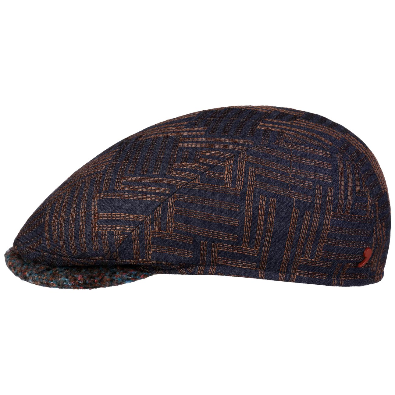 Alfonso D´Este Navy Berlino Wool Flat Cap By Alfonso DEste