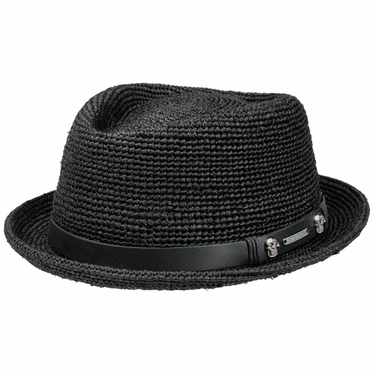 Stetson Women's Black Diamond Crochet Raffia Hat By