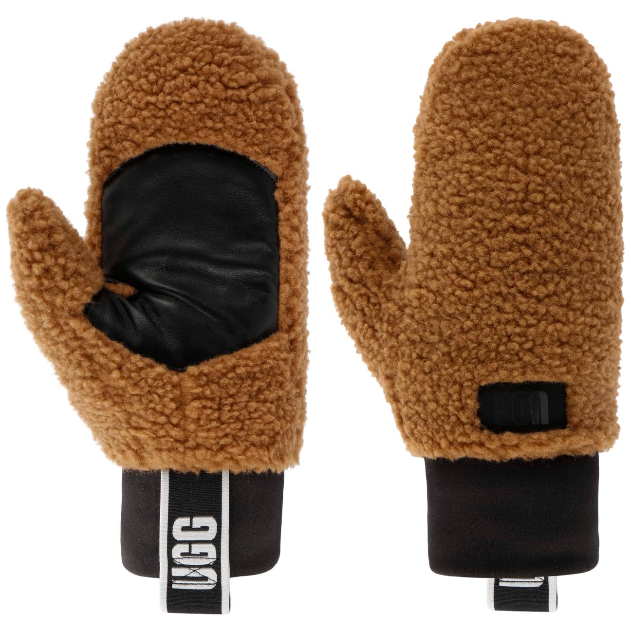 Ugg Women's Beige Faux Teddy Fur Mittens By