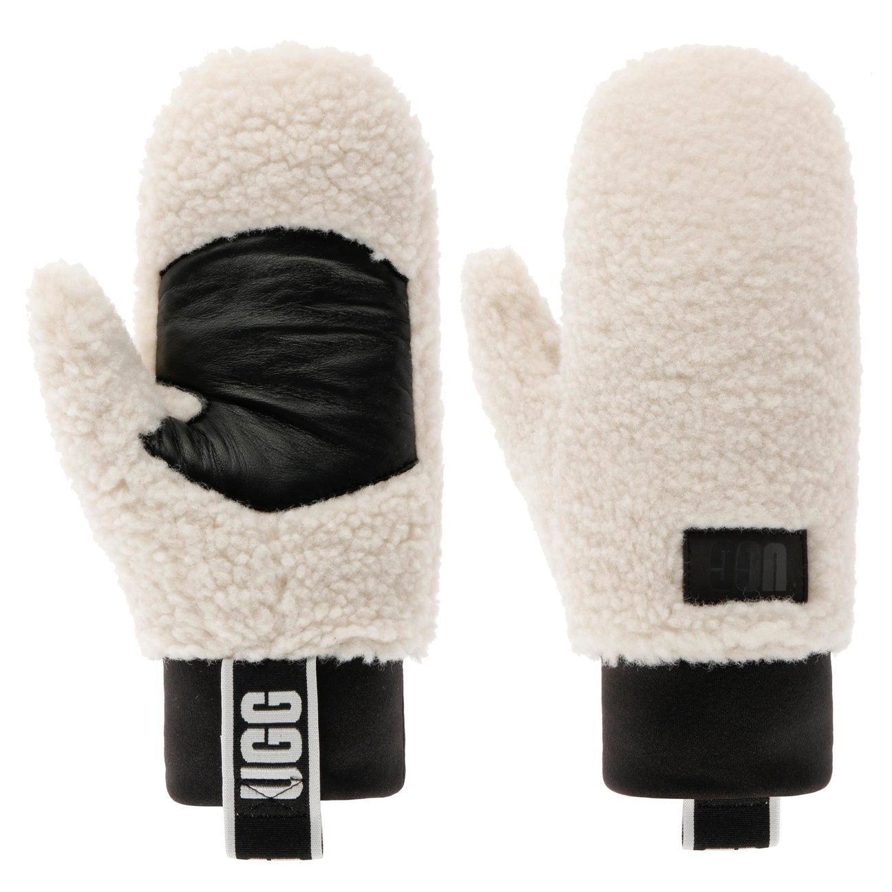Ugg Women's White Faux Teddy Fur Mittens By