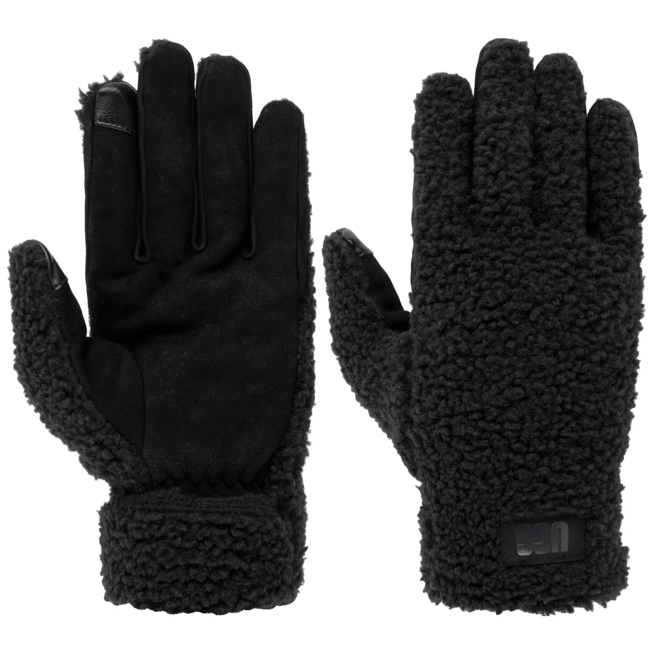 Ugg Black Fluff Touchscreen Gloves By