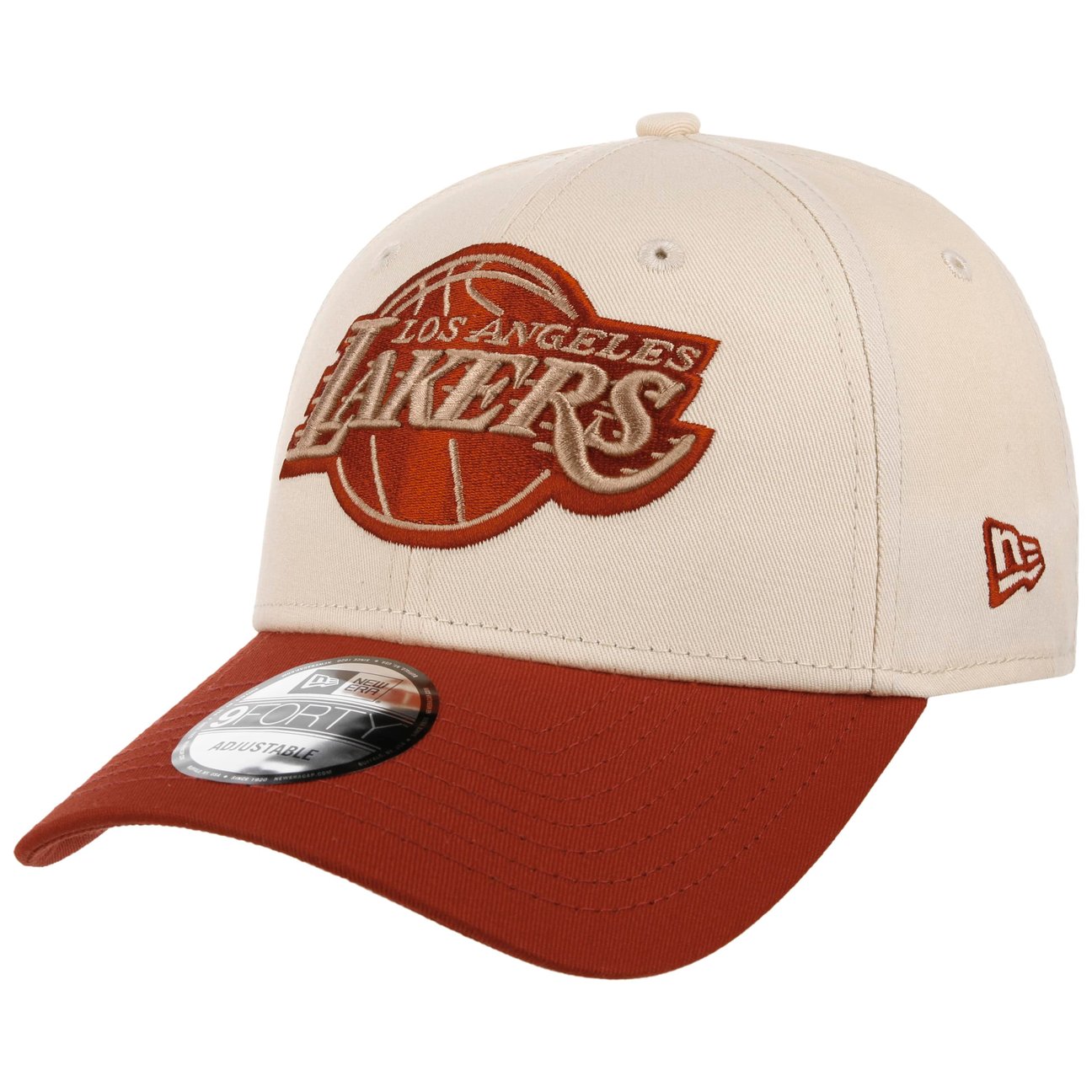 New Era Men's White-Red 9Forty Colour Block Lakers Cap By