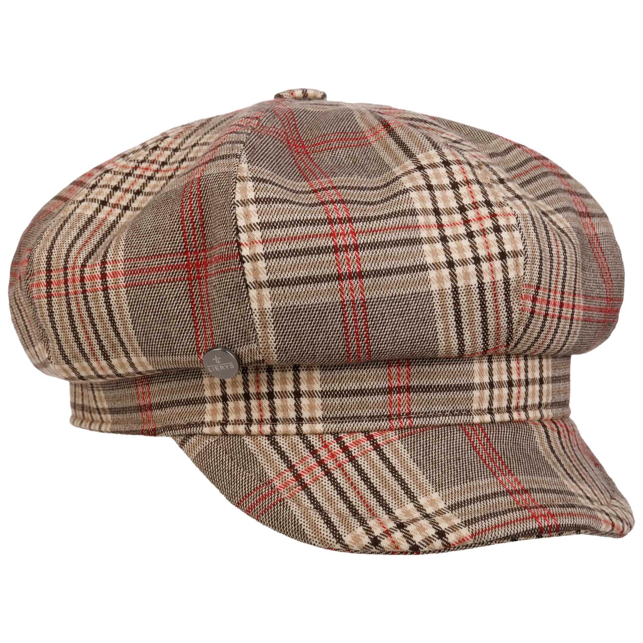 Lierys Girls Beige Tarragona Check Newsboy Cap By