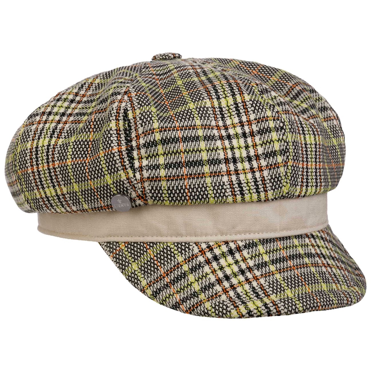 Lierys Girls Black-Beige Manija Cotton Newsboy Cap By
