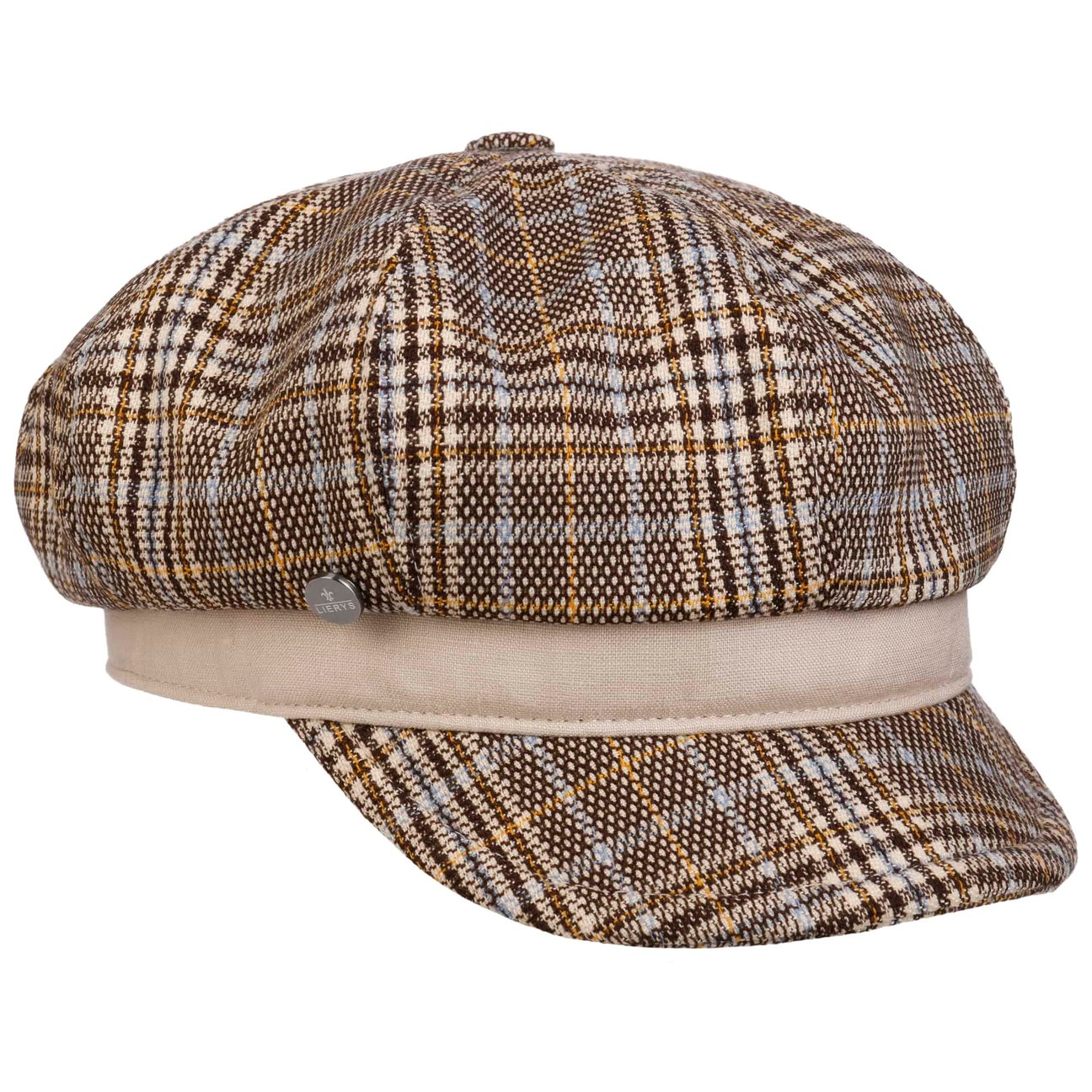 Lierys Girls Brown-Beige Manija Cotton Newsboy Cap By