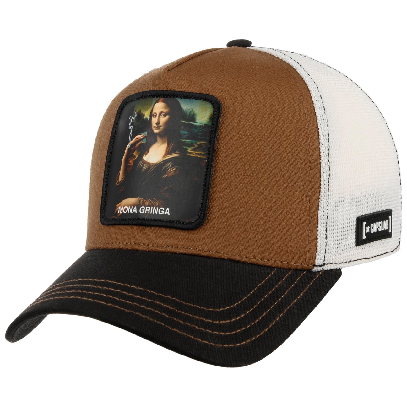 Capslab Women's Brown-Black Mona Lisa Trucker Cap By