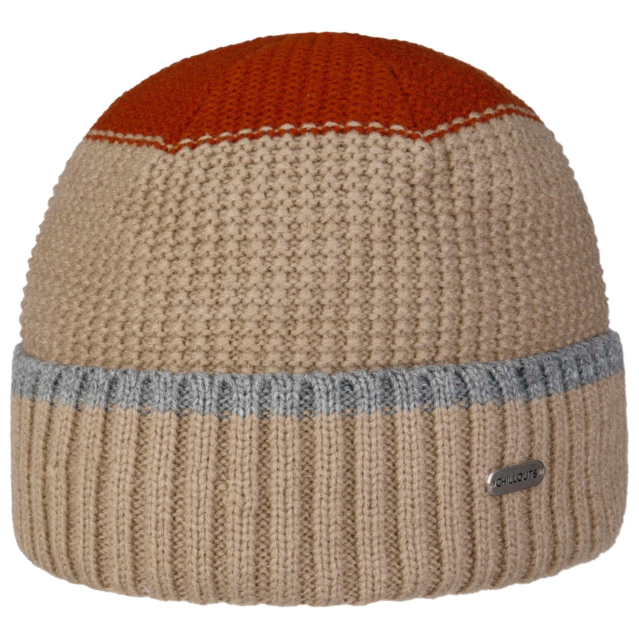 Chillouts Men's Beige Contrast Colour Beanie Hat By