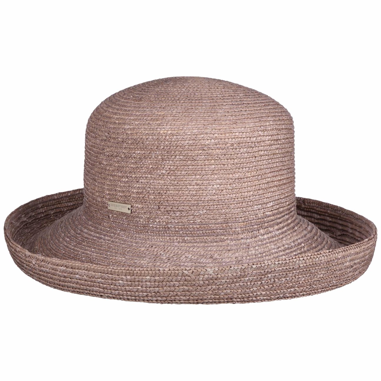 Seeberger Women's Grey Javina Upward Brimmed Straw Hat By