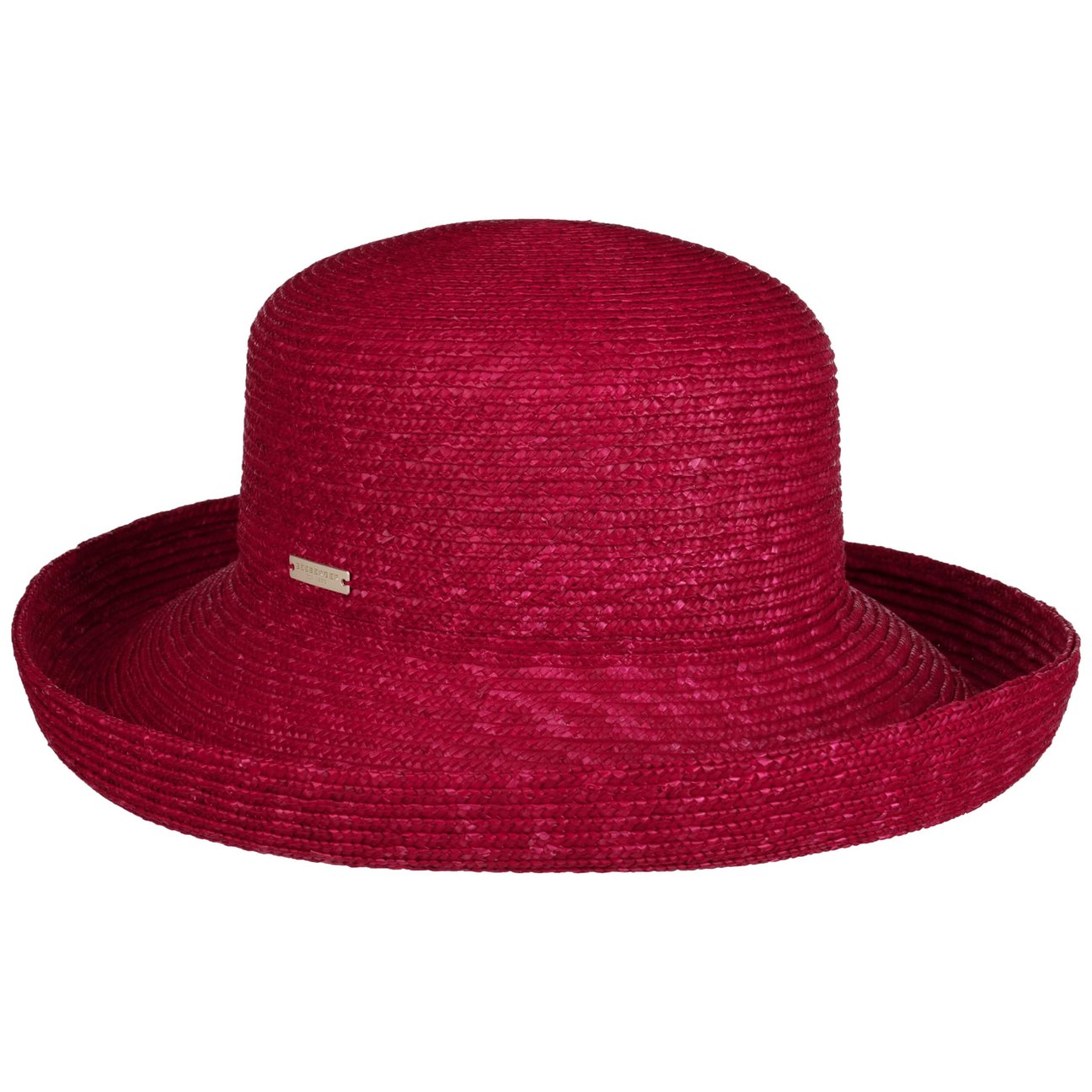 Seeberger Women's Dark Red Javina Upward Brimmed Straw Hat By